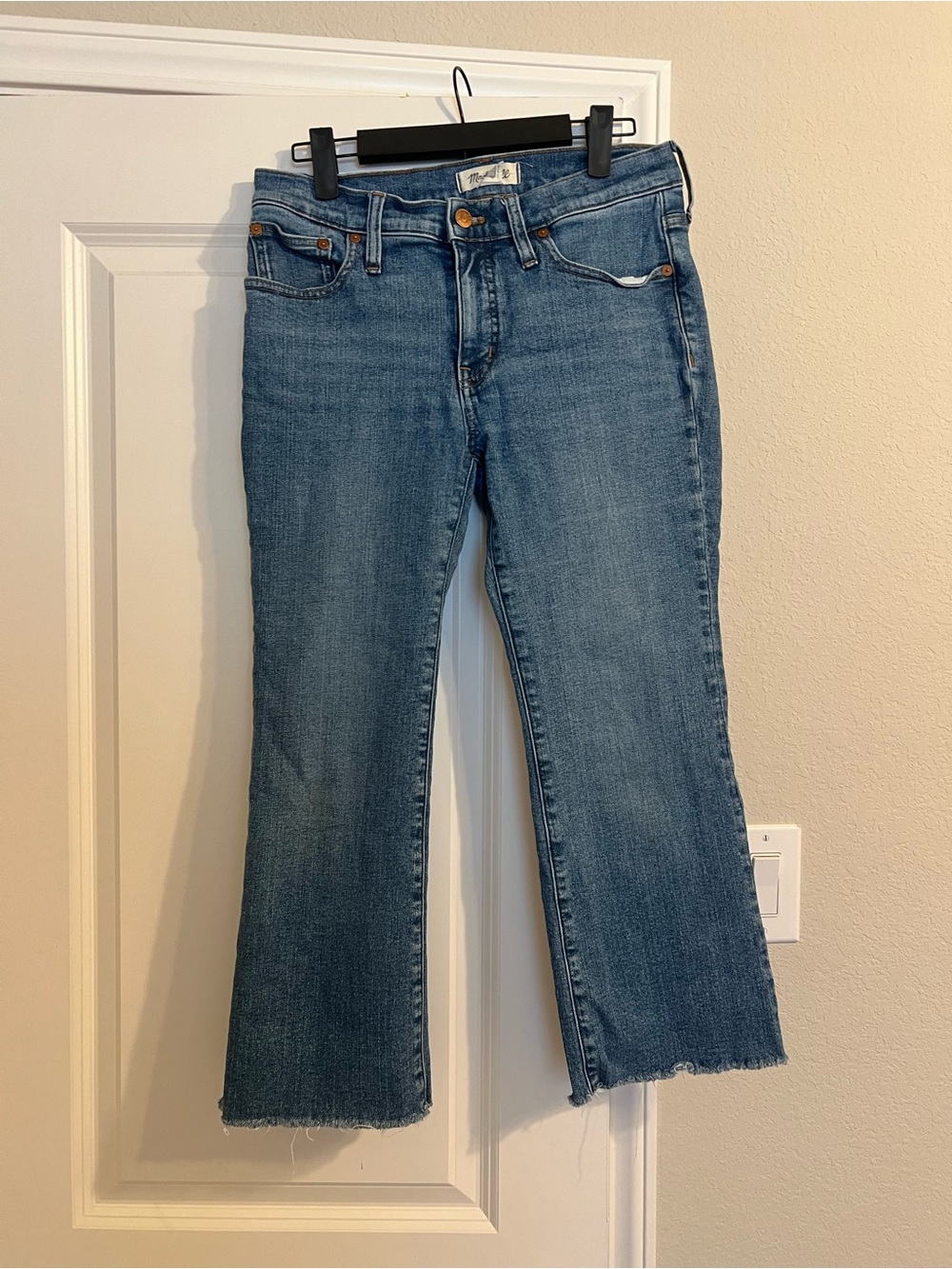 Madewell Medium Blue Cropped Flare Jeans